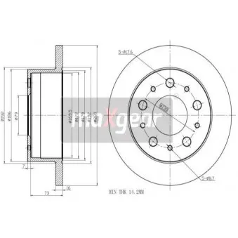 Jeu de 2 disques de frein arrière MAXGEAR OEM 51856411