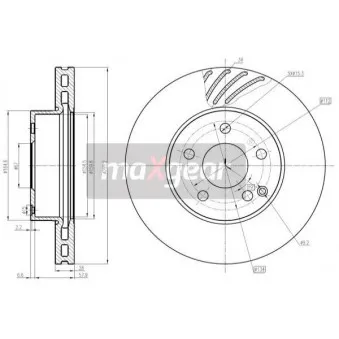 Jeu de 2 disques de frein avant MAXGEAR OEM A2044212512