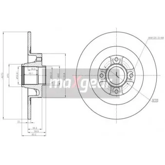 Jeu de 2 disques de frein arrière MAXGEAR OEM 7701207898