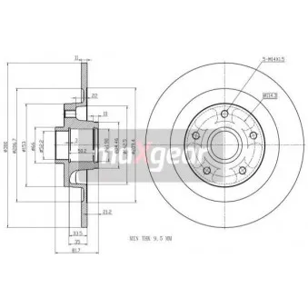 Jeu de 2 disques de frein arrière MAXGEAR OEM 402022291R