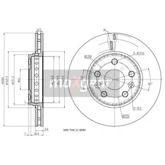 Jeu de 2 disques de frein avant MAXGEAR OEM 4154200701