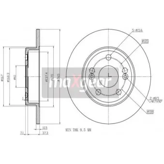 Jeu de 2 disques de frein arrière MAXGEAR OEM 7700800004