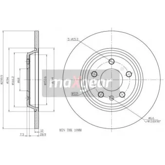 Jeu de 2 disques de frein arrière MAXGEAR OEM 8K0615601J