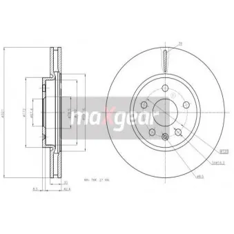 Jeu de 2 disques de frein avant MAXGEAR OEM 13502214