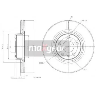 Jeu de 2 disques de frein avant MAXGEAR OEM 4F0615301D