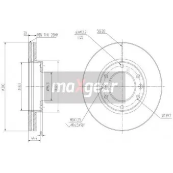Jeu de 2 disques de frein avant MAXGEAR OEM 517124H500