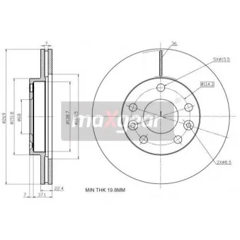 Jeu de 2 disques de frein avant MAXGEAR OEM 402061715R