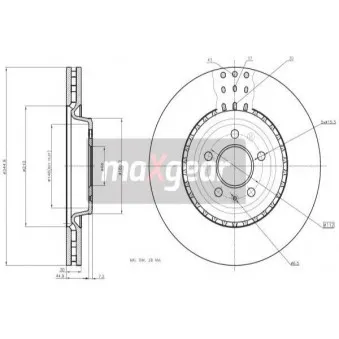 Jeu de 2 disques de frein arrière MAXGEAR OEM 4G0615301
