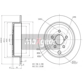Jeu de 2 disques de frein arrière MAXGEAR OEM SU00300639