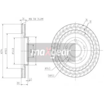 Jeu de 2 disques de frein avant MAXGEAR OEM K05105514AA