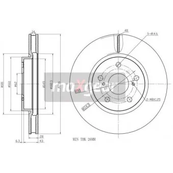 Jeu de 2 disques de frein avant MAXGEAR OEM 435120N040