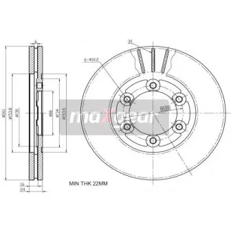 Jeu de 2 disques de frein avant MAXGEAR OEM 0K60A33251