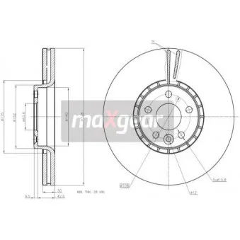 Jeu de 2 disques de frein avant MAXGEAR OEM 31277342