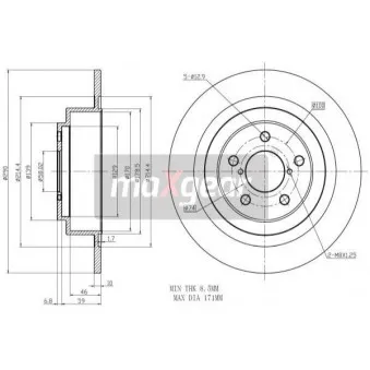 Jeu de 2 disques de frein arrière MAXGEAR OEM 26700AE060