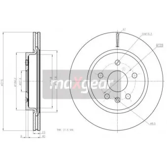 Jeu de 2 disques de frein arrière MAXGEAR OEM 13501303