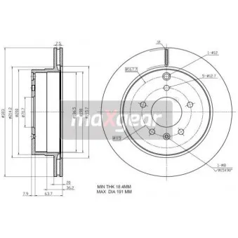 Jeu de 2 disques de frein arrière MAXGEAR OEM 96625873