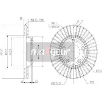 MAXGEAR 19-2387 - Jeu de 2 disques de frein avant