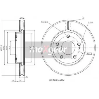 Jeu de 2 disques de frein avant MAXGEAR OEM MR510967