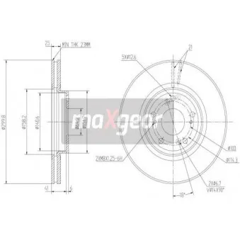 Jeu de 2 disques de frein avant MAXGEAR OEM 45251SEAE30