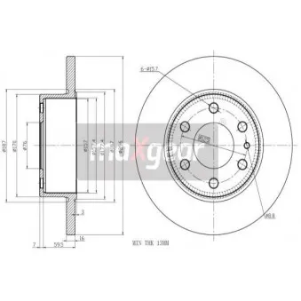 Jeu de 2 disques de frein arrière MAXGEAR OEM 2996027