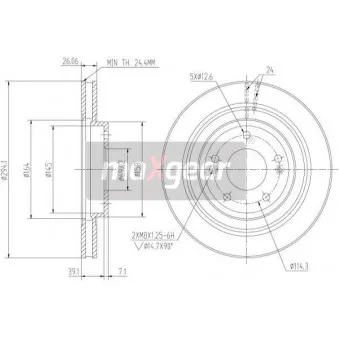 Jeu de 2 disques de frein avant MAXGEAR OEM 5171226100