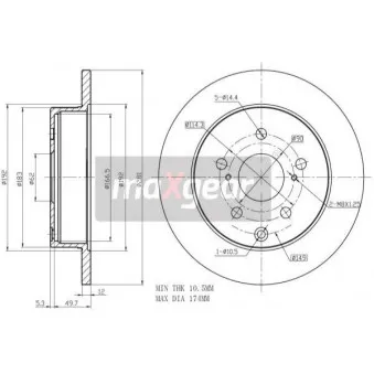 Jeu de 2 disques de frein arrière MAXGEAR OEM 4243142060