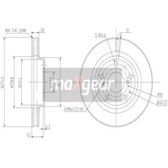 Jeu de 2 disques de frein avant MAXGEAR OEM 4351206020