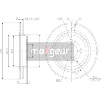 Jeu de 2 disques de frein avant MAXGEAR OEM 34111502891