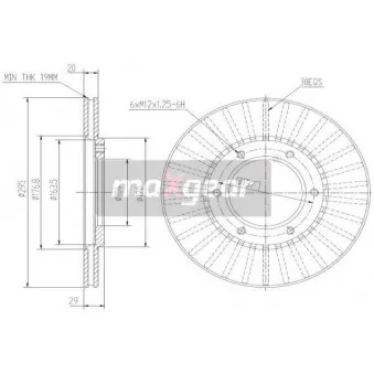 Jeu de 2 disques de frein avant MAXGEAR OEM 40206C7000