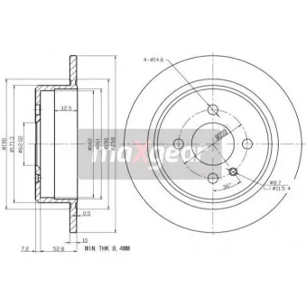 Jeu de 2 disques de frein arrière MAXGEAR OEM 34211119581