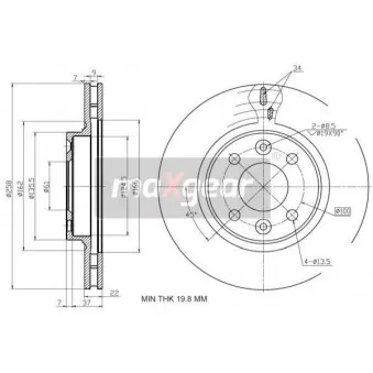 Jeu de 2 disques de frein avant MAXGEAR OEM 402062212R