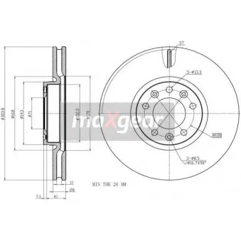 Jeu de 2 disques de frein avant MAXGEAR 19-2749