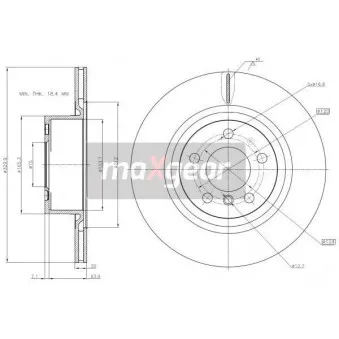 Jeu de 2 disques de frein arrière MAXGEAR OEM 34206790362