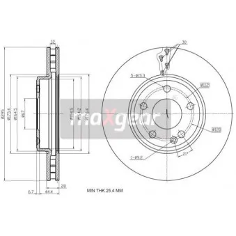 Jeu de 2 disques de frein avant MAXGEAR OEM A246421011207