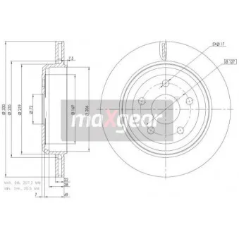 Jeu de 2 disques de frein arrière MAXGEAR OEM 68240048AA