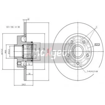 Jeu de 2 disques de frein arrière MAXGEAR OEM 432022742R