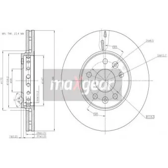 Jeu de 2 disques de frein avant MAXGEAR OEM 402066352R