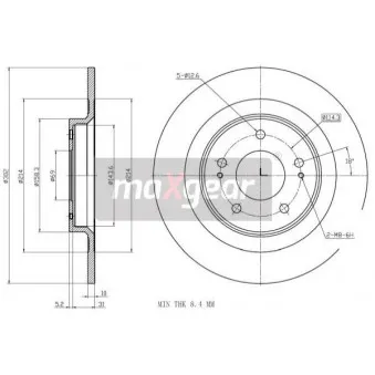 Jeu de 2 disques de frein arrière MAXGEAR OEM 4615A125