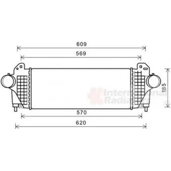 Intercooler, échangeur VAN WEZEL 01004142