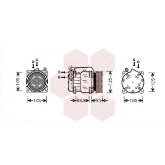 Compresseur, climatisation VAN WEZEL OEM 60607289