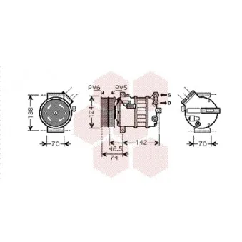 Compresseur, climatisation VAN WEZEL OEM 60693332