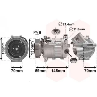 Compresseur, climatisation VAN WEZEL OEM 50514055