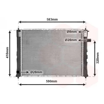 Radiateur, refroidissement du moteur VAN WEZEL 02002111