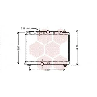 Radiateur, refroidissement du moteur VAN WEZEL 02002121