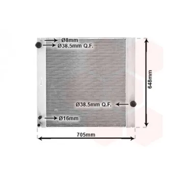 Radiateur, refroidissement du moteur VAN WEZEL 02002166