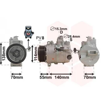 Compresseur, climatisation VAN WEZEL OEM LR014064