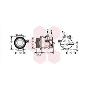 Compresseur, climatisation VAN WEZEL OEM JPB000173