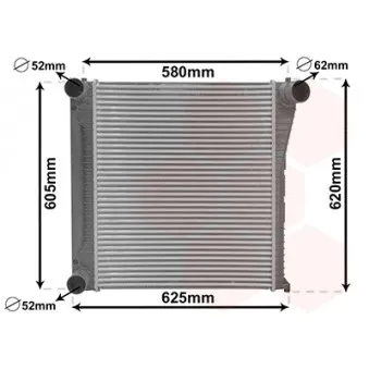 Intercooler, échangeur VAN WEZEL 02014708