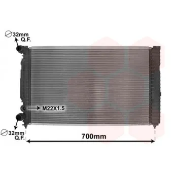 Radiateur, refroidissement du moteur VAN WEZEL 03002189 pour VOLKSWAGEN PASSAT 1,8 T - 170cv