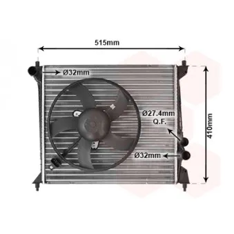 Radiateur, refroidissement du moteur VAN WEZEL 03002213